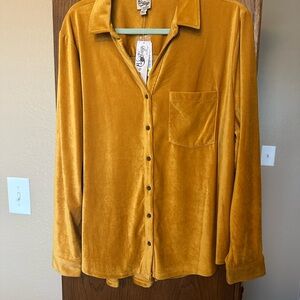 Como Vintage Mustard Velvet Top